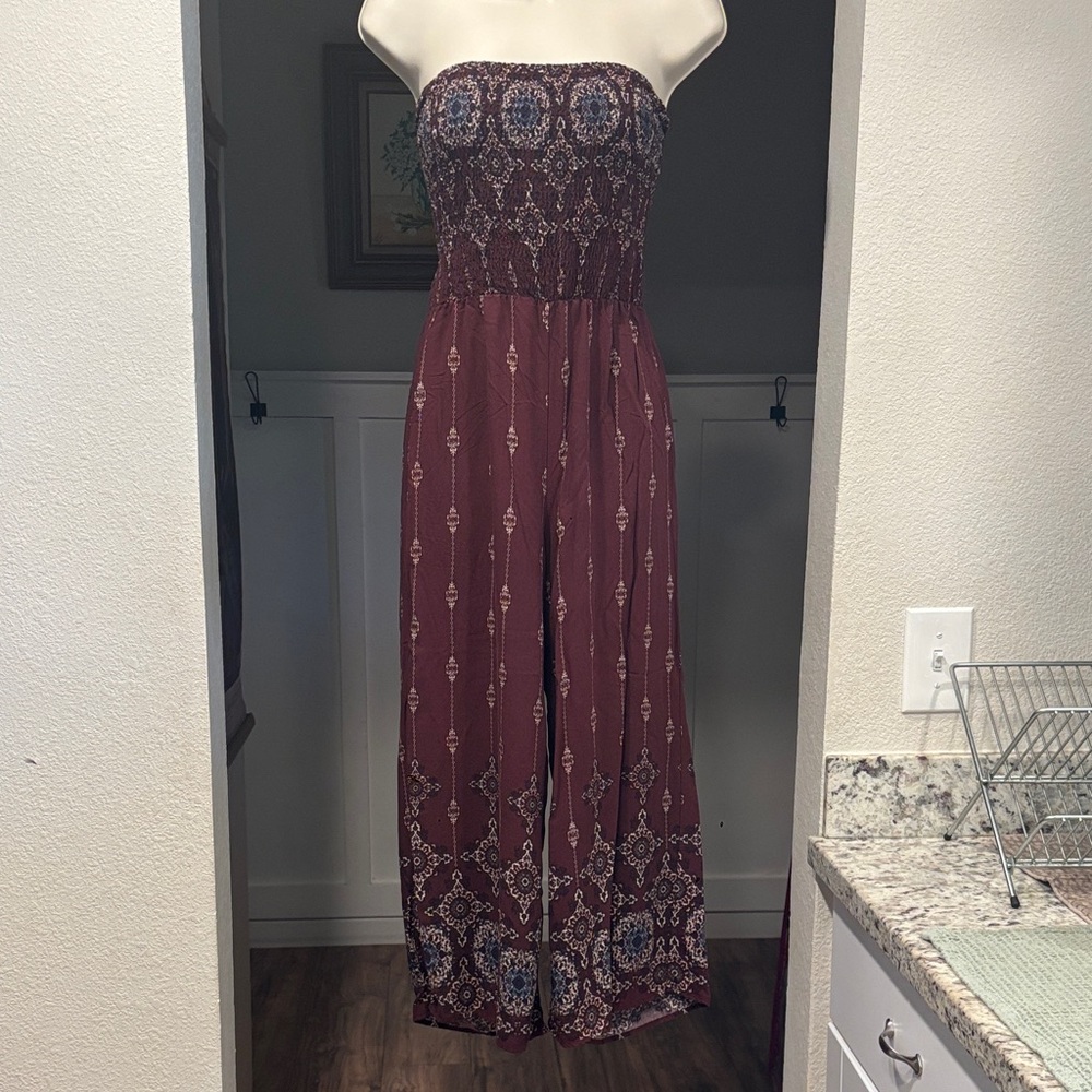 Beceel Small Jumpsuit One Piece Flowy Tube Top Summer Spring Dressy Work Casual